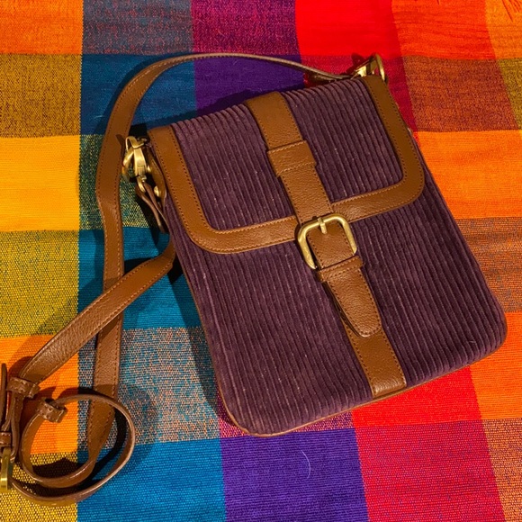 Coldwater Creek Corduroy Crossbody - Purple - Picture 1 of 4
